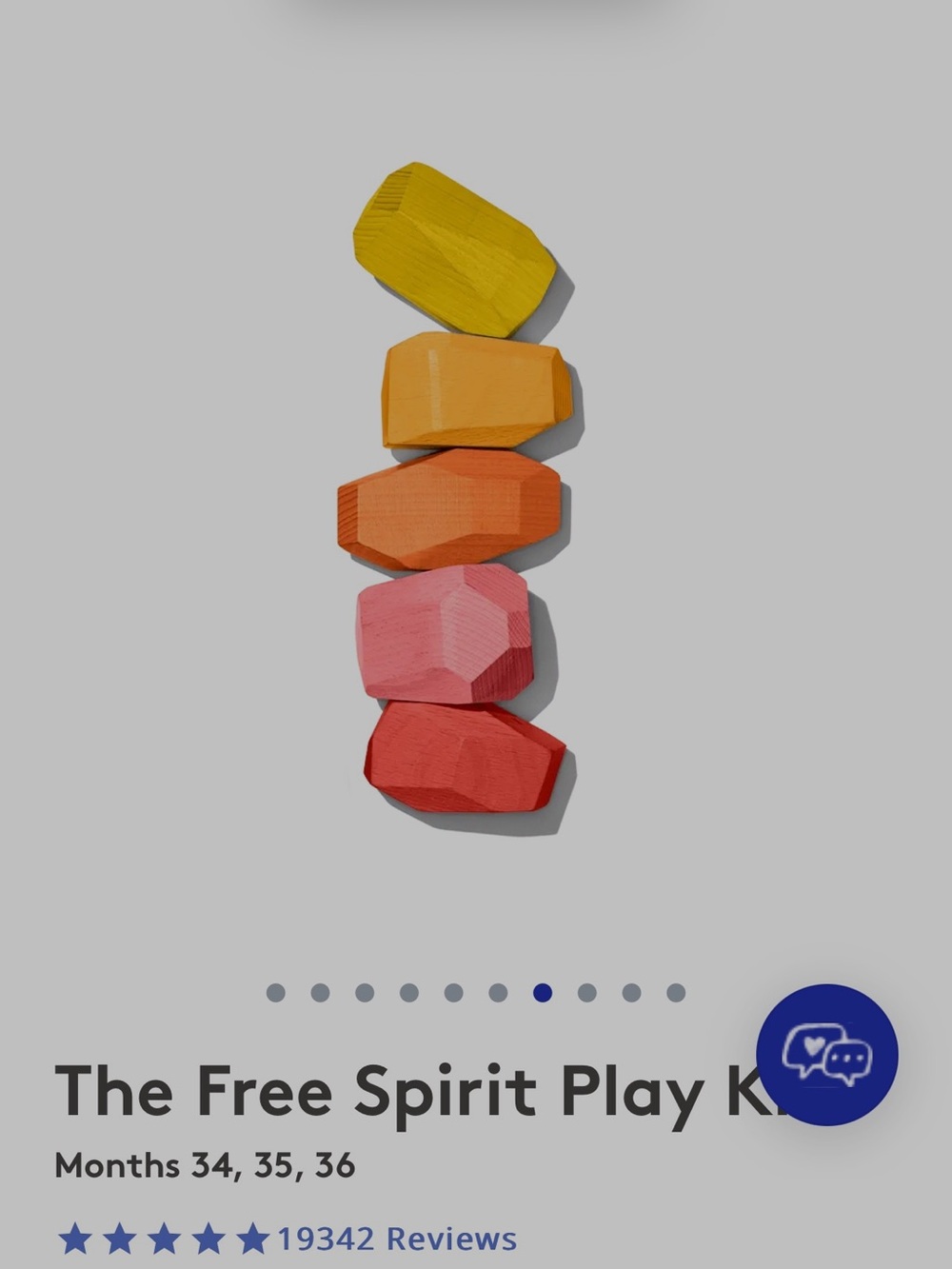 Lovevery- Wooden Stacking Stones - Pink, Orange, Yellow